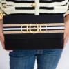 lisi+lerch+avery+black+tan+stripe+horseshoe+snaffle+clutch