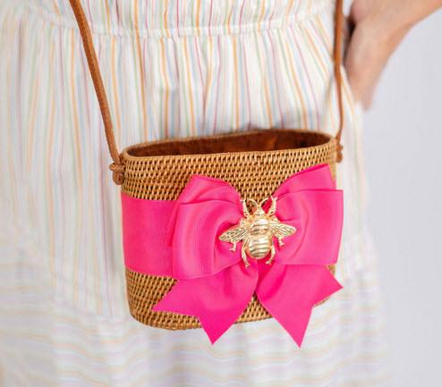 Lisi Lerch Charlotte Small Fluffy Bow with Motif  Apparel & Accessories > Handbags > Clutches & Special Occasion Bags