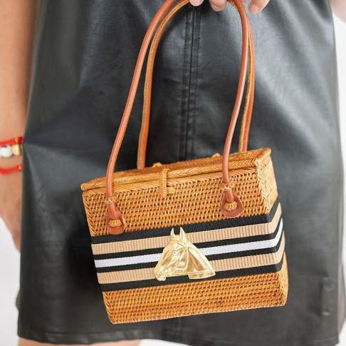 Lisi Lerch Tan & Black Stripe Bee Emory Bag Lisi Lerch Tan & Black Stripe Bee Emory Bag Apparel & Accessories > Handbags > Clutches & Special Occasion Bags