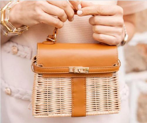 Lisi Lerch Celine Wicker Handbag Camel Lisi Lerch Celine Wicker Handbag Camel Apparel & Accessories > Handbags > Clutches & Special Occasion Bags