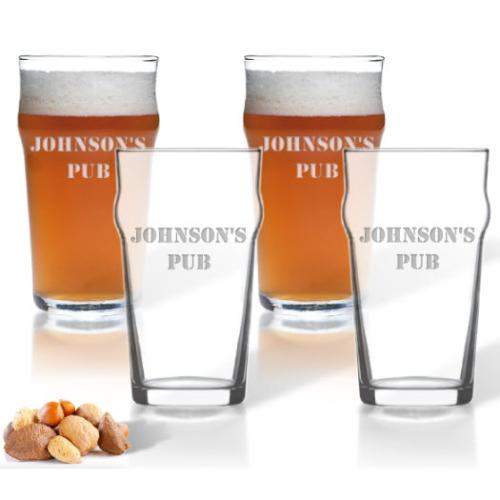 Dubliner Personalized Pub Glasses Set of 4  Home & Garden > Kitchen & Dining > Tableware > Drinkware > Highball Glasses