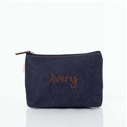 Monogrammed Heritage Denim Clutch  Apparel & Accessories > Handbags > Clutches & Special Occasion Bags